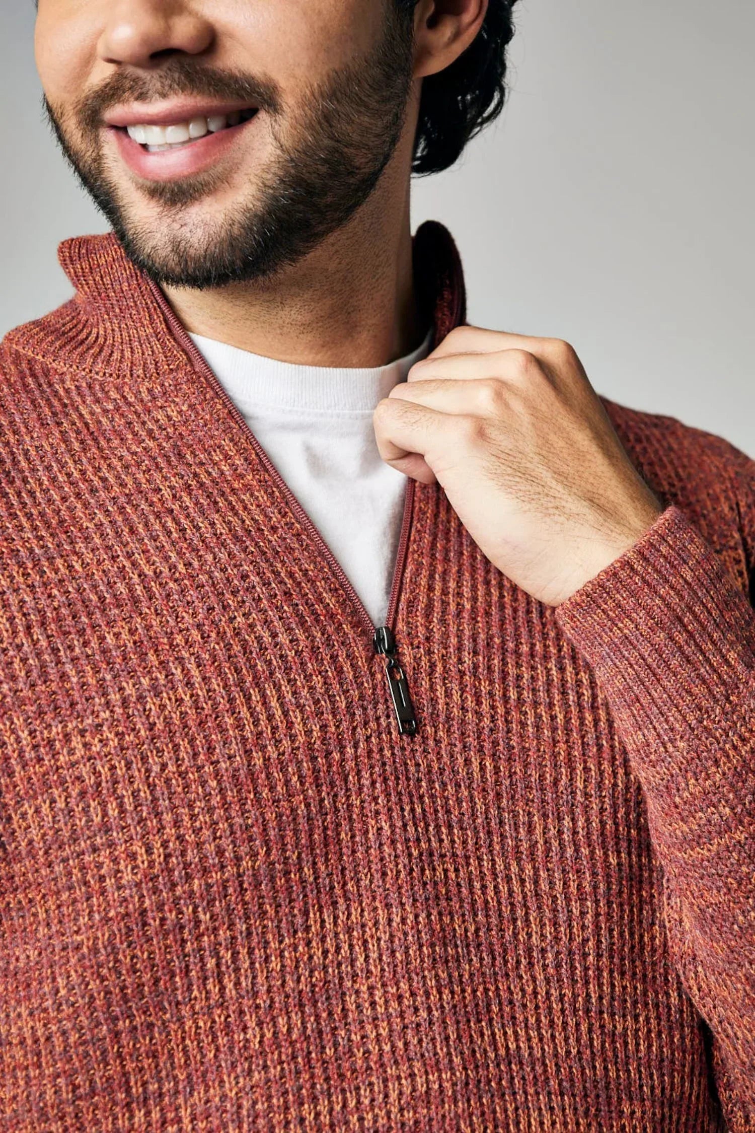 Suéter Darién en puntada perlada halfzip – Hombre